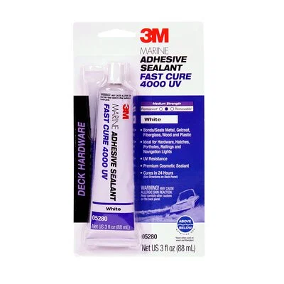 05280 – 3M Adhesive Sealant, Used To Bond Aluminum/ Wood/ Gelcoat And Fiberglass For Marine Applications 3 Ounce Tube...